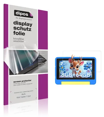 Produktbild von 2x Schutzfolie für Bufo Kids Tablet 7 Zoll klar Displayschutzfolie Folie Display Schutz dipos