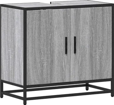 Image de Armoire de lavabo de salle de bain sonoma gris 65x33x60 cm