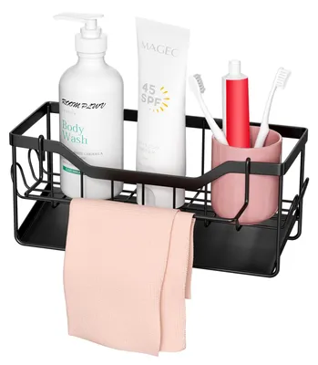 Küchen-Organizer für Unterschrank, Spüle, schwarz, selbstklebend