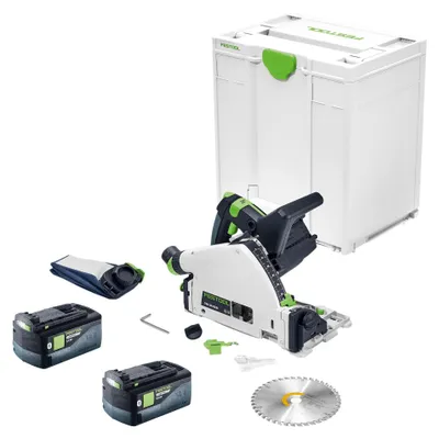 Image de Festool TSC 55 KEB-Basic Scie plongeante sans fil 18 / 36 V 160 mm Brushless + 2 batteries 5,0 Ah + Systainer - sans chargeur