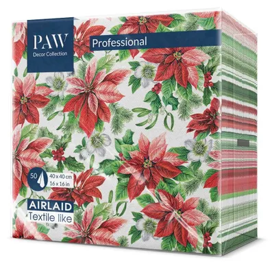 Obrázek produktu pro Ubrousky Airlaid 40 x 40 cm Glory Poinsettia, 50 ks | 76-39