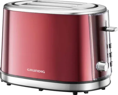 Produktbild von Grundig TA 6330 2 plátky 850 W Červená GRUNDIG Farba výrobku: Červená, Materiál krytu: Nerezová oceľ, Príkon: 850 W, Funkcia ohrevu: Áno, Počet plátkov: 2 plátky, Variabilná regulácia prepečenia kôrky: Áno, Elektronické ovládanie: Áno, Funkcia rozmrazovania: Áno, Odnímateľný podnos na omrvinky: Áno