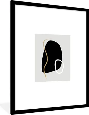 Produktbild von MuchoWow® Gerahmtes Poster Minimalismus - Abstrakt - Design 60x80 cm - Poster mit Schwarzem Bilderrahmen Wandposter Rahmen Foto Bilder - Wohnzimmer - Dekorationen - Prämie