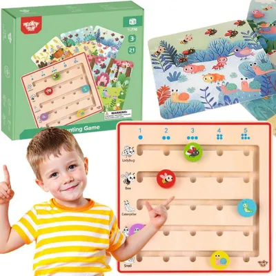 Zdjęcie produktu dla TOOKY TOY Drewniana Gra Nauka Liczenia Zwierzątka