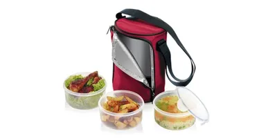 Immagine prodotto di Tescoma Contenitore per alimenti FRESHBOX, con 3 ciotole 1,5 l, bordeaux