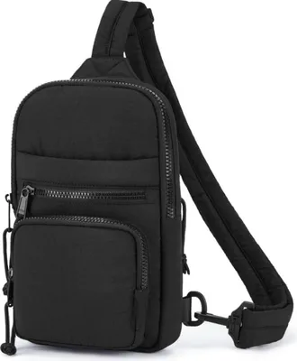 Produktbild von INF Modische Damen-Brusttasche mit Wasserflaschenfach Schwarz