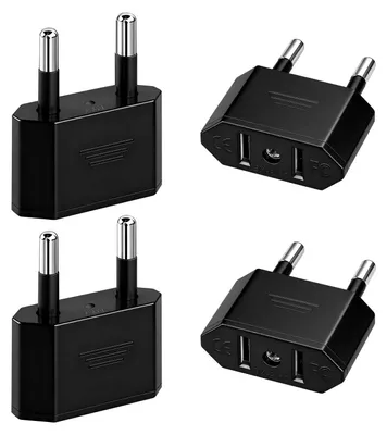 Productafbeelding van 4 stuks US naar EU reisadapters, 125-250V, 6A