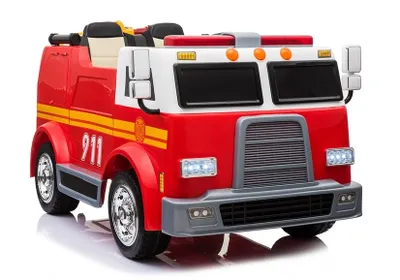 Produktbild von Elektrisches Feuerwehrauto für Kinder Rot, 2,4 GHz-Fernbedienung, EVA-Gummiräder, Kunstledersitz (LE3923)