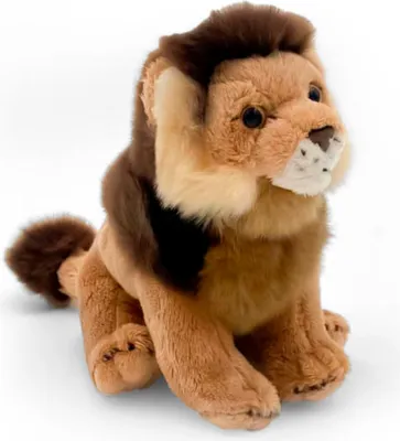 Productafbeelding van Leeuw, National Geographic, pluche knuffel, 18 cm. Beschikbaar in de volgende dieren: leeuw, panda, koala, rode panda. Knuffel