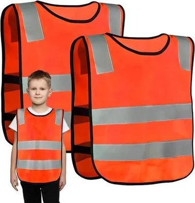 Produktbild von Kinder-Sicherheitswesten 6-14 Jahre, universell, orange-grün