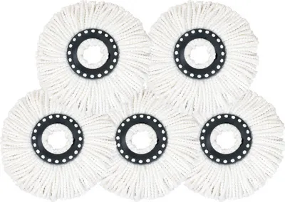 Produktbild von 5 Stück Ersatzkopf Disc Mop Clean für Wischmopp Stück Ersatz Set Kopf Spin Twist Mikrofaser Ersatzmop Hoher Kompatibel Ersatz-Moppköpfe Weiß