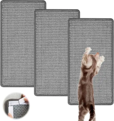 Produktbild von Katzenkratzmatte 3er-Pack 50 x 25 cm Sisalteppich Katzen Katzenkratzbretter Sisal-Kratzmatte mit Kleber, langlebige Katzenkratzmatte, Sisal-Kratzmatte, Kratzschutz für Katzen