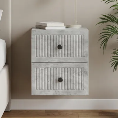 Immagine prodotto di vidaXL Comodino da parete grigio cemento 33 x 34,5 x 40 cm