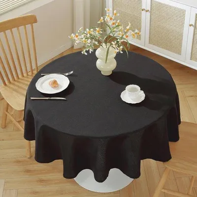 Productafbeelding van Ibenzoa® Waterdichte tafelkleed van polyester, rond, diameter 150 cm – gemakkelijk te onderhouden, vlek- en waterafstotend, ideaal voor keuken en buitengebruik