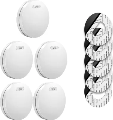 Produktbild von SAVS SM11 Rauchmelder 5er-Pack – 10 Jahre Batterie – Extra dünnes Design – Kein LED-Licht – Montage ohne Bohren – Entspricht europäischer Norm
