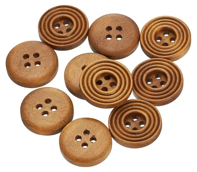 Produktbild von 10 Holzknöpfe, 18 mm, hellbraun, für Nähprojekte und DIY-Projekte