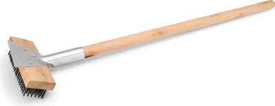Obrázok produktu pre Čistiaca kefa so škrabkou, 75 cm, s oceľovými štetinami 2,5 cm, drevo, oceľ