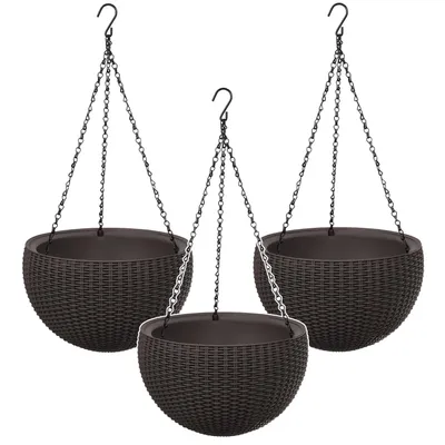Obrázok produktu pre 3x závesný kvetináč Keter Sphere Planter, hnedý