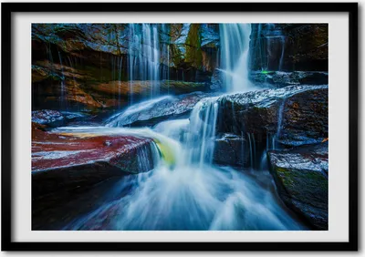 Produktbild von Bild - Bilderrahmen - 100 cm x 70 cm - MDF - Rahmen - Foto - Wandkunst tropischer Wasserfall