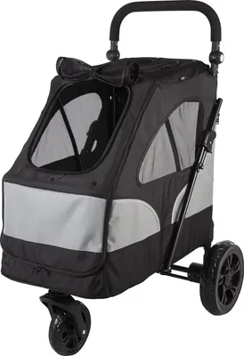 Image de HiPet® Poussette pliante pour chien Flash (jusqu'à 20 kg) - Noir Gris