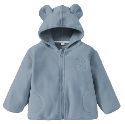 Imagen del producto de Omgoods - Chaqueta de forro polar para niños con capucha y orejeras, ideal para los días fríos