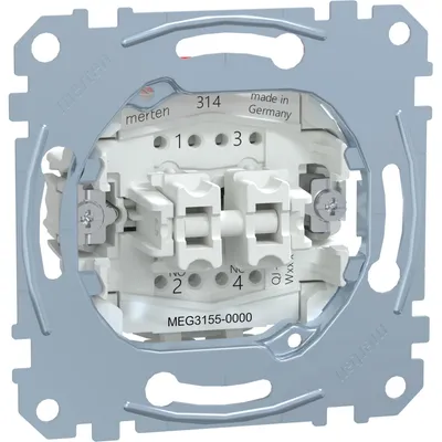 Produktbild von Merten MEG3155-0000, Drucktasten-Schalter, 1P, Metallisch, IP20, 250 V, 10 A