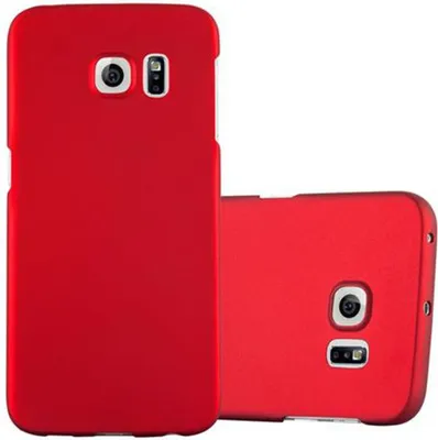 Produktbild von Cadorabo Hülle für Samsung Galaxy S6 EDGE Schutzhülle in Rot Hard Case Handy Hülle Etui