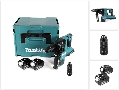 Obrázok produktu pre Makita DHR 281 GJ Akumulátorové vŕtacie kladivo 28 mm 2x 18 V pre SDS-PLUS s rýchloupínacím skľučovadlom v Makpac + 2x 6,0 Ah batéria - bez nabíjačky