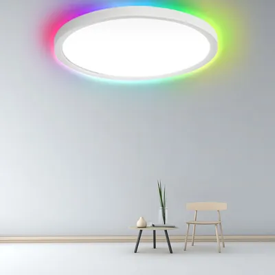 Produktbild von 24W Smart LED Deckenleuchte mit Alexa Lampe, IP44, Deckenlampe, Backlight, RGB, dimmbar