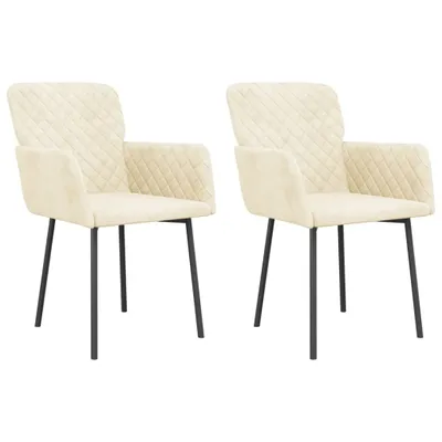 Produktbild von Esszimmerstühle 2 Stk. Creme Samt