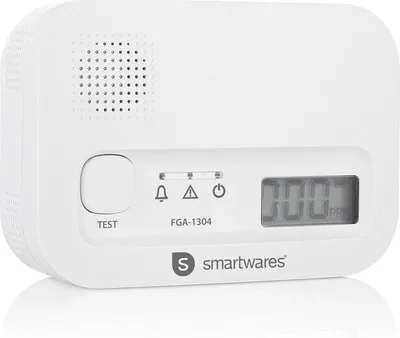 Immagine prodotto di Allarme con display e pulsante di prova - Sensore con durata di 10 anni - Batteria con durata di 3 anni - Sistema di sicurezza domestico