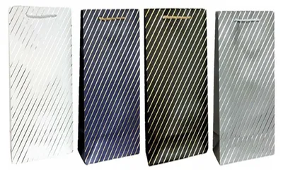 Immagine prodotto di Sacchetto regalo per bottiglia, assortimento di motivi, 12,5x35x10 cm