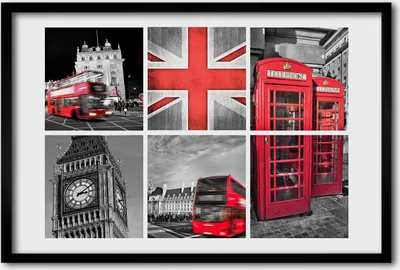 Produktbild von Bild 60x40 MDF-Rahmen, Wandkunst Collage London