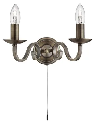 Zdjęcie produktu dla Lampa ścienna, antyczny mosiądz, 30 cm, RICHMOND