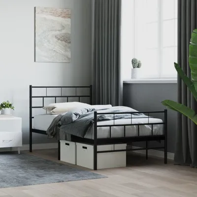 Obrázok produktu pre Maison Exclusive - Rám postele s čelom a nožným dielom, kov, čierny, 90 x 200 cm