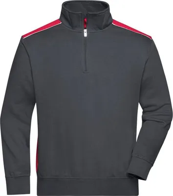 Produktbild von Workwear Half-Zip Sweat - COLOR - carbon/red, Gr. S