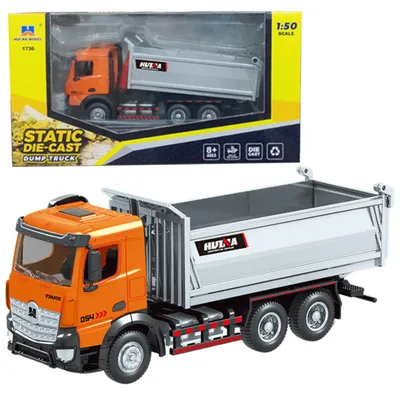 Productafbeelding van Vrachtwagendumper Metaal Huina Oranje 1:50
