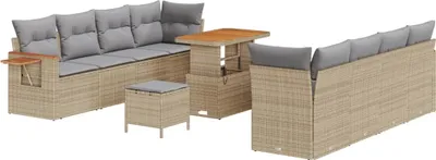 Immagine prodotto di vidaXL Set di divani da giardino, 12 pezzi, 10 posti, color beige e grigio chiaro