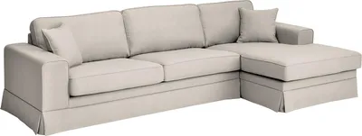 Produktbild von home24 Ecksofa mit Husse - Longchair - Webstoff