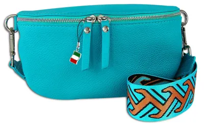 Image de Florence Sac en cuir Sac banane turquoise multicolore OTF807T