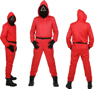 Produktbild von Roter Overall - Team rot - Dreieck -  mit Maske aus Netzstoff  - Mann und Frau Gr. XL