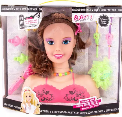 Produktbild von Frisierkopf & Schminkkopf für Kinder - Styling Puppe mit Zubehör - Kreatives Friseur Spielzeug
