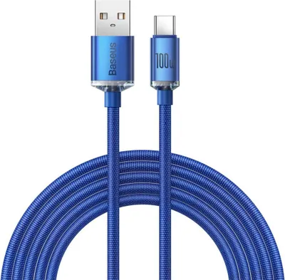 Immagine prodotto di USB-A to USB-C Cable Baseus Crystal Shine Series, 100W, 5A, 2m, Blue CAJY000503
