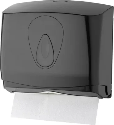 Produktbild von PlastiQline Papierhandtuchspender MINI - Kunststoff - schwarz - Farbfenster gelb