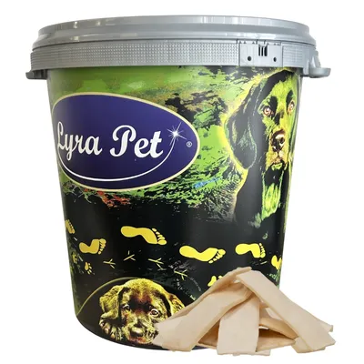 Produktbild von 5 kg Lyra Pet® Kauchips aus Büffelhaut in 30 L Tonne