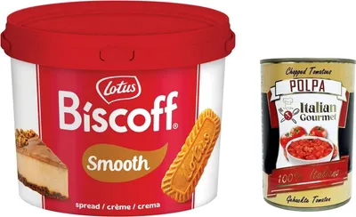 Produktbild von Lotus Biscoff Streichfähige Creme ohne künstliche Farb-, Geschmacks- und Konservierungsstoffe. 3kg + Italian Gourmet polpa 400g