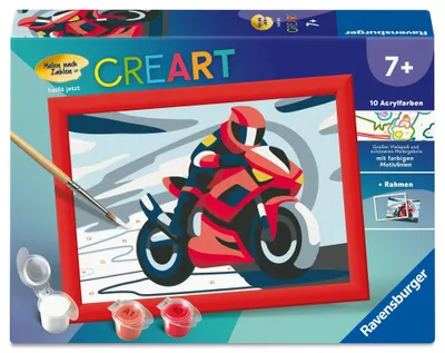 Produktbild von CreArt, Malen nach Zahlen Kinder - Motorradfahrer