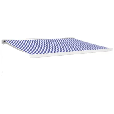 Produktbild von Markise Einziehbar Blau und Weiß 4x3 m Stoff und Aluminium