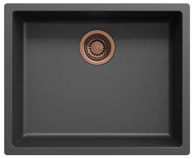 Zdjęcie produktu dla Zlewozmywak kuchenny 50x40 cm, czarny, do montażu pod blatem i wpuszczanego, wykonany z mosiądzu (Pure.Sink)