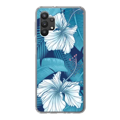 Produktbild von MuchoWow® Handyhülle Schutzhülle Hülle für Samsung Galaxy A32 5G Tropisch - Blumen - Blau Silikon Softcase Handy Hülle - Softcase